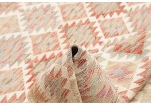 Tappeto Kilim Geometrico Beige Rosso Mattone 153x205 Cm