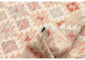 Tappeto Kilim Geometrico Beige Rosso 163x194 Cm