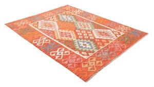 Tappeto Kilim Geometrico Arancione Multicolore 156x197 Cm