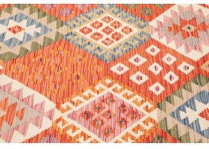 Tappeto Kilim Geometrico Arancione Multicolore 156x197 Cm