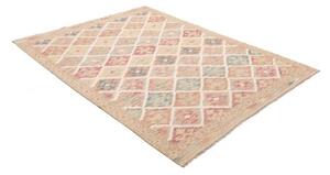 Tappeto Kilim Geometrico Beige Rosso Mattone 153x196 Cm