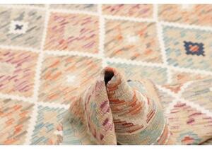 Tappeto Kilim Geometrico Beige Arancione 151x207 Cm