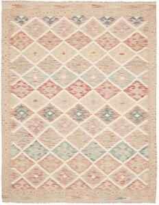 Tappeto Kilim Geometrico Beige Rosso Mattone 153x196 Cm