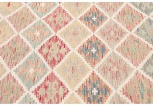 Tappeto Kilim Geometrico Beige Rosso Mattone 153x196 Cm