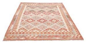 Tappeto Kilim Geometrico Rosso Mattone Beige 152x198 Cm