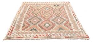 Tappeto Kilim Geometrico Beige Rosa Antico 159x188 Cm