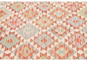 Tappeto Kilim Geometrico Beige Rosso Mattone 152x187 Cm
