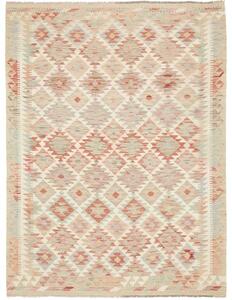 Tappeto Kilim Geometrico Beige Rosso Mattone 153x205 Cm