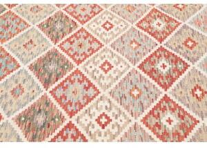 Tappeto Kilim Geometrico Rosso Mattone Beige 152x198 Cm