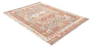 Tappeto Kilim Geometrico Ruggine Azzurro Chiaro 145x193 Cm