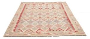 Tappeto Kilim Geometrico Beige Rosso 154x195 Cm