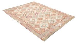 Tappeto Kilim Geometrico Terracotta Beige 155x198 Cm