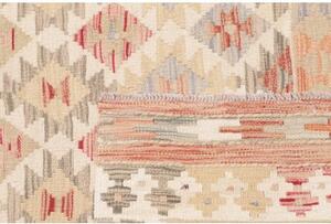 Tappeto Kilim Geometrico Beige Rosso Corallo 153x196 Cm