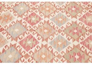 Tappeto Kilim Geometrico Rosso Mattone Beige 153x205 Cm