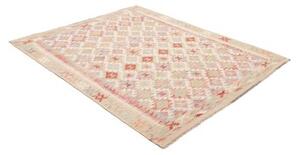 Tappeto Kilim Geometrico Beige Rosso 163x194 Cm