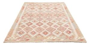 Tappeto Kilim Geometrico Beige Rosso Mattone 153x205 Cm