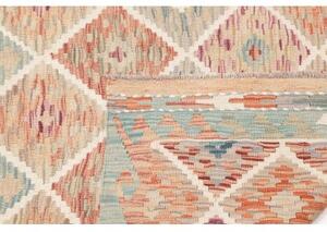Tappeto Kilim Geometrico Beige Arancione 151x207 Cm