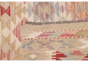 Tappeto Kilim Geometrico Beige Rosso 154x195 Cm