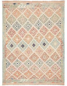 Tappeto Kilim Geometrico Beige Arancione 151x207 Cm