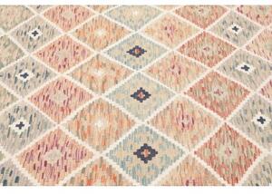 Tappeto Kilim Geometrico Beige Arancione 151x207 Cm