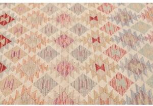 Tappeto Kilim Geometrico Beige Rosso 154x195 Cm