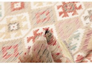 Tappeto Kilim Geometrico Beige Terracotta 154x194 Cm