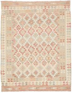 Tappeto Kilim Geometrico Beige Rosso Corallo 153x196 Cm