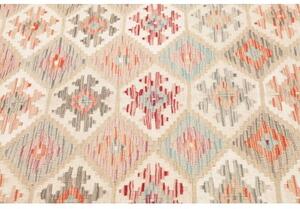 Tappeto Kilim Geometrico Terracotta Beige 155x198 Cm