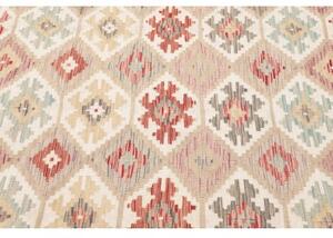 Tappeto Kilim Geometrico Beige Terracotta 154x194 Cm