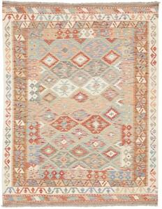 Tappeto Kilim Geometrico Ruggine Azzurro Chiaro 145x193 Cm