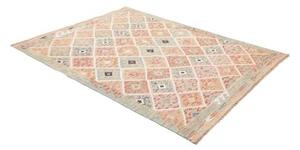 Tappeto Kilim Geometrico Beige Arancione 151x207 Cm