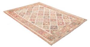 Tappeto Kilim Geometrico Terracotta Beige 154x202 Cm