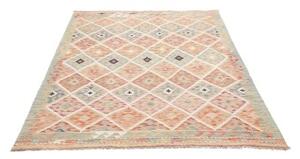 Tappeto Kilim Geometrico Beige Arancione 151x207 Cm