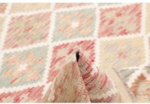 Tappeto Kilim Geometrico Beige Rosso Mattone 153x196 Cm