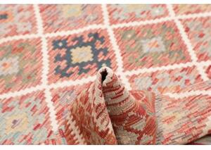 Tappeto Kilim Geometrico Rosso Ruggine Avorio 160x197 Cm