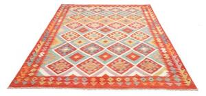Tappeto Kilim Geometrico Rosso Mattone Multicolore 175x246 Cm