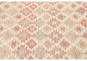 Tappeto Kilim Geometrico Beige Rosso 151x209 Cm