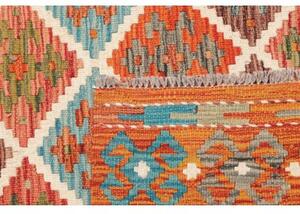 Tappeto Kilim Geometrico Ruggine Avorio Quadrato 161x154 Cm