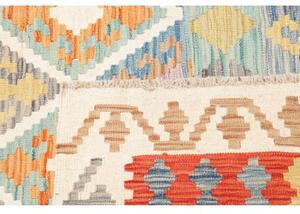 Tappeto Kilim Geometrico Blu Rosso 178x242 Cm