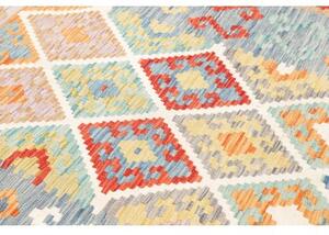 Tappeto Kilim Geometrico Blu Rosso 178x242 Cm