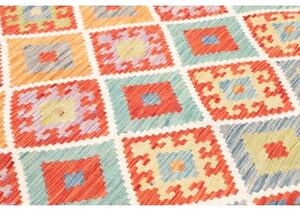 Tappeto Kilim Geometrico Rosso Mattone Multicolore 175x246 Cm