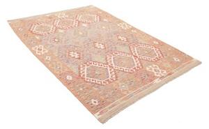 Tappeto Kilim Geometrico Beige Terracotta 155x201 Cm