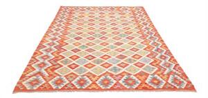 Tappeto Kilim Geometrico Rosso Beige 180x247 Cm