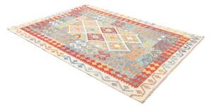 Tappeto Kilim Geometrico Blu Rosso 178x242 Cm
