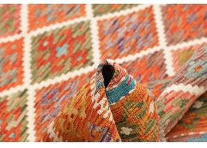 Tappeto Kilim Geometrico Ruggine Avorio Quadrato 161x154 Cm