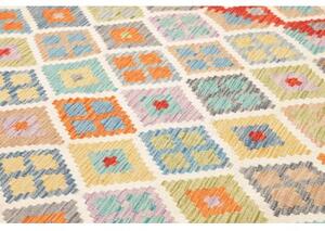 Tappeto Kilim Geometrico Rosso Azzurro 177x254 Cm