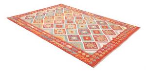 Tappeto Kilim Geometrico Rosso Mattone Multicolore 175x246 Cm
