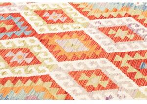 Tappeto Kilim Geometrico Rosso Avorio 171x242 Cm