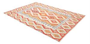 Tappeto Kilim Geometrico Rosso Avorio 171x242 Cm