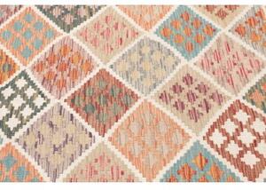 Tappeto Kilim Geometrico Avorio Multicolore Quadrato 161x151 Cm